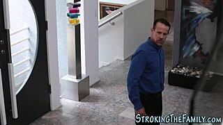 stepdad explodes facial on teen's eager face