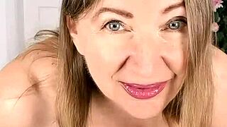 Stepmom's Taboo Striptease Lures Stepson for Deep Blowjob and Boob Cumshot