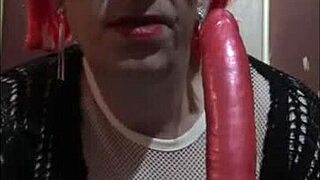 crossdresser mark wright assfucks dildo then sucks it clean for you