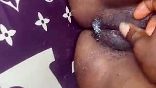 Suggestive yoga pose hints at her roommate's huge swollen pussy waiting