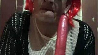 crossdresser mark wright assfucks dildo then sucks it clean for you