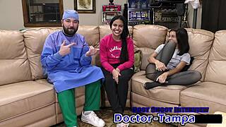 behind the scenes at tampa university, alix avery endures dr tampa's humiliating anal fingering exam