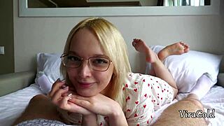 beautiful fibi stares at cock first time then masters deepthroat sucking close up