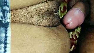 college coed bends over hairy pussy for closeup doggy creampie fucking 😍 wet tight action!