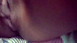 white boss gropes petite black girl's juicy pussy and saggy tits in sensual foreplay