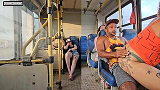 Married babe teases stranger on bus then takes his bbc deep