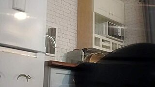 spicy ukrainian slut kneels for kitchen bbc blowjob then monster cock orgasm quickie