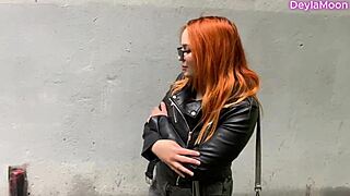 young guy sneaks outdoor public fuck with pierced nipple redhead stepmom's huge natural tits