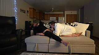Curvy pregnant milf takes rough sofa pounding ending in huge creampie cumshot