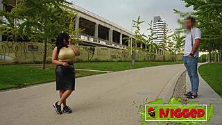 thick jenifer dominicana hunts street cock, her giant tits bounce on black dick