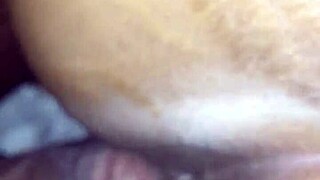 ebony chocolate pussy bent over doggystyle for bbc creampie