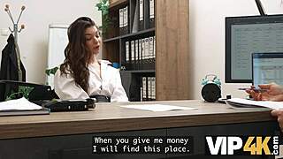 ever wonder how this sexy 18-year-old brunette seals her office loan with tight pussy?