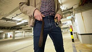 Risky public quickie with German nympho teen on parking stairs 😈🚀