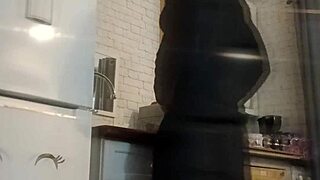 spicy ukrainian slut kneels for kitchen bbc blowjob then monster cock orgasm quickie