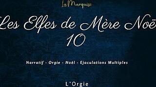 French Dirty Talk Orgy With Santa's Elves Explodes In Wild Group Action!