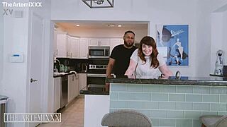 Bea York tastes the chef's thick dick in kitchen play