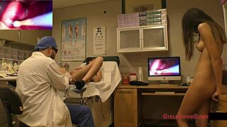 first gyno exam humiliates angel santana and aria nicole's shaved pussies