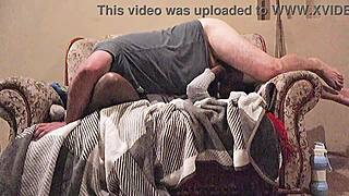 louis rides daddy huge cock cowgirl to dripping orgasm explosion