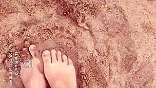 bare feet digging into sand feels so good for this sensory fetish 😌👣 beach playtime