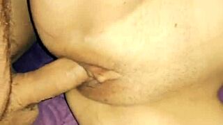 The milf's ass stays plugged while her husband fucks it hard in homemade pov