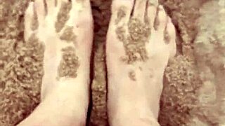 bare feet digging into sand feels so good for this sensory fetish 😌👣 beach playtime