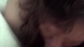 Fat stepmom milf sucks stepson's dick before bedtime ritual