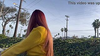 artemisia love milf smokes outdoor public long hair fetish tease