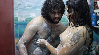 horny desi bhabhi's big ass and curvy body enjoyed in steamy shower foreplay with husband