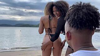 We picked up this hot stranger from the beach and took her home for some wild interracial fun