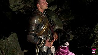 Knight Pounds Hot Brunette's Tight Pussy Doggy and Cowgirl Outdoors!