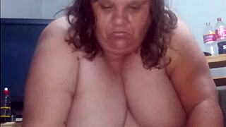 Fat stepmom milf sucks stepson's dick before bedtime ritual