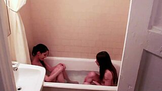 lesbian teens alice & rilee sneak hotel hookup licking tight pussies 😘👅