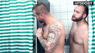 best friend helps fuck hot blonde step sis hard in hostel shower spooning her wet pussy