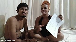 Watch this Indian milf's big ass bounce as she deepthroats monster cock then gets doggystyle facial