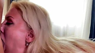 blonde milf and brunette teen double deepthroat blowjob with rimming in lingerie pov!