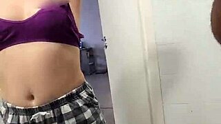 Hey Stepsis Watches Me Jerk Off On Her Big Tits In Shower