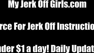 Two dom bitches command you jerk off then eat your own cum cei humiliation pov