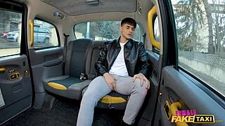 wet ginger pussy creampie in fake taxi ride