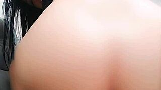What does this big ass white teen whore do alone at home with her huge dildo
