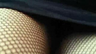 Playful Woman Flirts Boldly In Crowded Train Carriage