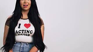 Aussie teen Holly Day fingers pussy to squirting orgasm post casting interview