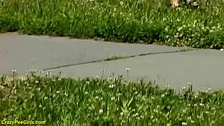 hungarian redhead bbw milf sneaks public golden shower voyeur outdoor fat tits