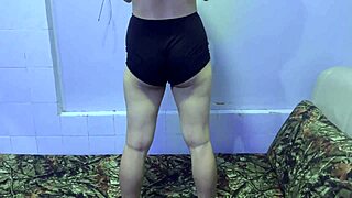 natural wife booty workout on bed this christmas day... whoa