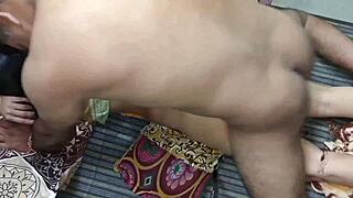 Closeup of janvibhabhi's hardcore pounding with dirty talk moans and rough indian sex action