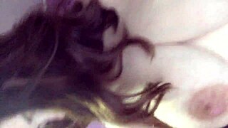 Vixen Shoves Vibrator Deep In Trimmed Pussy On Bed Titty Fucking