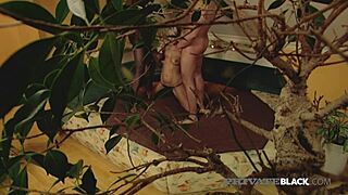 horny michelle's fat ass stuffed by black cock in wild threesome