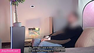 Jeny Smith flashes pussy masturbates publicly as psychologist seducing stranger!