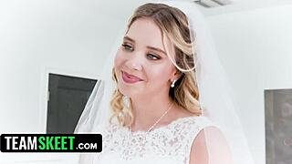 virgin bride's big ass creampied doggystyle first time cheating on groom at wedding!
