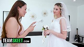 virgin bride's big ass creampied doggystyle first time cheating on groom at wedding!