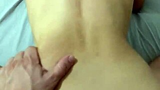 Young stepmom tempts stepson into quick creampie on her soft belly after lingerie tease